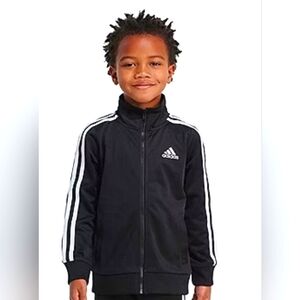 Adidas Kids Jacket in Black with White Stripes